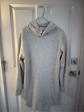 Fabletics Light Gray Hoodie Dress